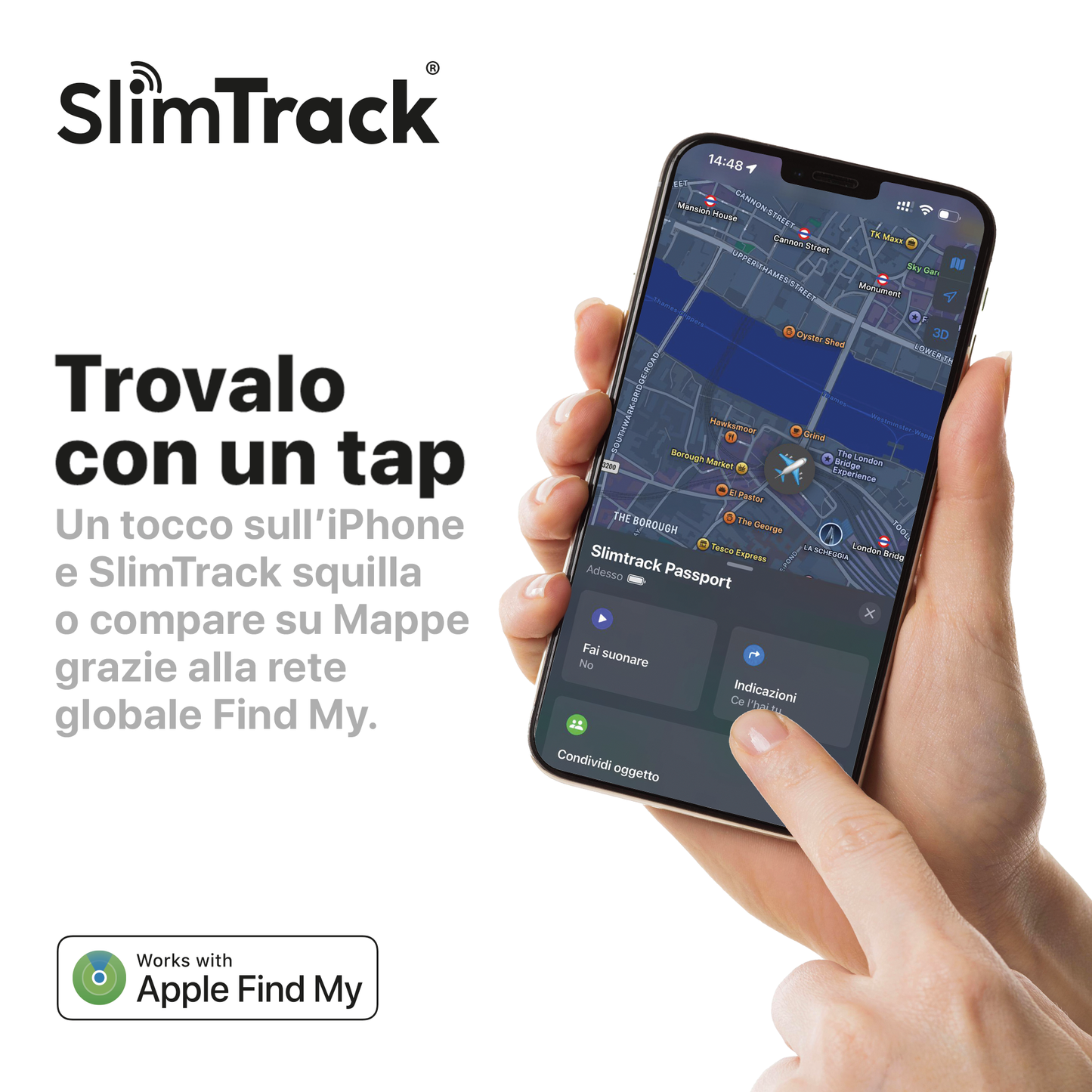 Portapassaporto smart con Find My e ricarica wireless – viaggia senza pensieri